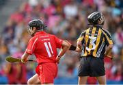 14 September 2014; A view of the names of Angela Walsh, Cork, and Kate McDonald, Kilkenny, on the back of their jerseys. Liberty Insurance All Ireland Senior Camogie Championship Final, Kilkenny v Cork, Croke Park, Dublin. Photo by Sportsfile