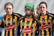 14 September 2014; Dejected Kilkenny players Sonia Buggy, left, Aine Gannon, centre, and Claire Aylward after the game. All Ireland Intermediate Camogie Championship Final, Kilkenny v Limerick, Croke Park, Dublin. Picture credit: Ramsey Cardy / SPORTSFILE