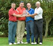 12 September 2014; Winners of the 15th Annual All-Ireland GAA Golf Challenge, from left, former Galway hurler Greg Kennedy, Eamon Dervin, former Galway selector Mattie Kenny and Ger Lynch, representing Loughrea GAA Club, Co. Galway, at the 15th Annual All-Ireland GAA Golf Challenge. Waterford Castle Golf Club, Waterford. Picture credit: Matt Browne / SPORTSFILE