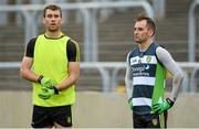15 September 2014; Donegal's Karl Lacey, right, and Eamonn McGee during a squad training and press day ahead of the All-Ireland Senior Football Final. MacCumhaill Park, Ballybofey, Co. Donegal. Picture credit: Oliver McVeigh / SPORTSFILE