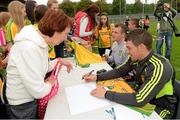 15 September 2014; Donegal's Neil McGee and Paddy McGrath signing autographs after squad training ahead of the All-Ireland Senior Football Final. MacCumhaill Park, Ballybofey, Co. Donegal. Picture credit: Oliver McVeigh / SPORTSFILE