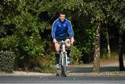 15 September 2014; Leinster's Shane Jennings arrives for squad training ahead of their side's Guinness PRO12, Round 3, match against Connacht on Friday. Leinster Rugby Squad Training, UCD, Belfield, Dublin. Picture credit: Stephen McCarthy / SPORTSFILE