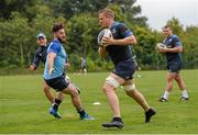 15 September 2014; Leinster's Jamie Heaslip and Mick McGrath during squad training ahead of their side's Guinness PRO12, Round 3, match against Connacht on Friday. Leinster Rugby Squad Training, UCD, Belfield, Dublin. Picture credit: Stephen McCarthy / SPORTSFILE