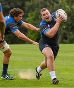 15 September 2014; Leinster's Jack McGrath is tackled by Mike McCarthy during squad training ahead of their side's Guinness PRO12, Round 3, match against Connacht on Friday. Leinster Rugby Squad Training, UCD, Belfield, Dublin. Picture credit: Stephen McCarthy / SPORTSFILE