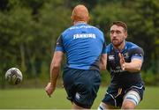15 September 2014; Leinster's Jack Conan, right, and Darragh Fanning during squad training ahead of their side's Guinness PRO12, Round 3, match against Connacht on Friday. Leinster Rugby Squad Training, UCD, Belfield, Dublin. Picture credit: Stephen McCarthy / SPORTSFILE
