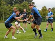 15 September 2014; Leinster's Mike Ross and Brendan Macken, left, during squad training ahead of their side's Guinness PRO12, Round 3, match against Connacht on Friday. Leinster Rugby Squad Training, UCD, Belfield, Dublin. Picture credit: Stephen McCarthy / SPORTSFILE