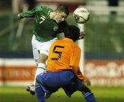 7 February 2007; David Hutton, Republic of Ireland, in action against Gaby Jallo, Holland. Under 18's International, Republic of Ireland v Holland, Richmond Park, Dublin. Picture Credit: Pat Murphy / SPORTSFILE