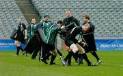 9 February 2007; Paul O'Connell in action against Marcus Horan, Mick O'Driscoll and Jerry Flannery during Ireland rugby squad training. Croke Park, Dublin. Picture Credit: Brendan Moran / SPORTSFILE
