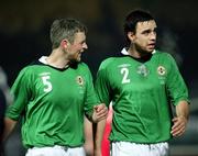 6 February 2007; Stephen Craigan and Michael Duff, Northern Ireland. International friendly, Northern Ireland v Wales, Windsor Park, Belfast, Co. Antrim. Picture Credit: Oliver McVeigh / SPORTSFILE