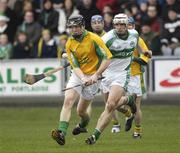 10 February 2007; John Delaney, Toomevara, races clear of Aidan Cummins, Ballyhale Shamrocks. AIB All-Ireland Senior Club Hurling Semi-Final, Ballyhale Shamrocks v Toomevara, O'Moore Park, Portlaoise, Co. Laois. Picture Credit: Ray McManus / SPORTSFILE