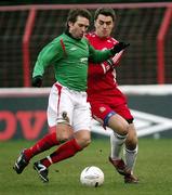 10 February 2007; Chris Morgan, Glentoran, in action against John Convery, Portadown. Irish Cup, Glentoran v Portadown, The Oval, Belfast, Co. Antrim. Picture Credit: Oliver McVeigh / SPORTSFILE