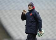 10 February; France's head coach Bernard Laporte during squad training. Croke Park, Dublin. Picture Credit: Matt Browne / SPORTSFILE