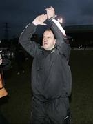 10 February 2007; Glentoran Manager, Paul Milar, claps to the spectators at the end of the match. Irish Cup, Glentoran v Portadown, The Oval, Belfast, Co. Antrim. Picture Credit: Russell Pritchard / SPORTSFILE