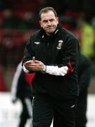 10 February 2007; Glentoran manager Paul Millar in thoughful mood at the end of the game. Irish Cup, Glentoran v Portadown, The Oval, Belfast, Co. Antrim. Picture Credit: Oliver McVeigh / SPORTSFILE