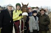 10 February 2007; Winner of the The Hennessy Cognac Gold Cup, Beef Or Salmon, with, from left, owner John McLernon, jockey Andrew McNamara, Catherine Drain and trainer Michael Hourigan. Leopardstown Racecourse, Leopardstown, Dublin. Picture credit: SPORTSFILE