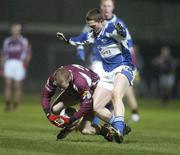 10 February 2007; Michael Comer, Galway, in action against Paul Lawlor, Laois. Allianz National Football League, Division 1B, Round 2, Laois v Galway, O'Moore Park, Portlaoise, Co. Laois. Picture Credit: Pat Murphy / SPORTSFILE