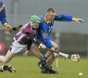 11 February 2007; Vinnie Maher, Loughrea, in action against Karl McKeegan, Cushendall. AIB All-Ireland Senior Club Hurling Championship Semi-Final, Loughrea v Cushendall, Cusack Park, Mullingar, Co. Westmeath. Picture Credit: Pat Murphy / SPORTSFILE