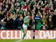 11 February 2007; Ronan O'Gara, Ireland, celebrates scoring his side's first try against France. RBS Six Nations Rugby Championship, Ireland v France, Croke Park, Dublin. Picture Credit: Brendan Moran / SPORTSFILE