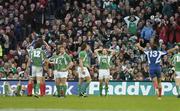 11 February 2007; Dejected Ireland players and supporters after Vincent Clerc, France, hidden, had scored his side's winning try. RBS Six Nations Rugby Championship, Ireland v France, Croke Park, Dublin. Picture Credit: David Maher / SPORTSFILE