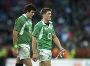 11 February 2007; Dejected Ireland players Ronan O'Gara and Shane Horgan at the end of the game. RBS Six Nations Rugby Championship, Ireland v France, Croke Park, Dublin. Picture Credit: David Maher / SPORTSFILE