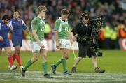 11 February 2007; Ireland players Andrew Trimble, left, and Ronan O'Gara at the end of the game. RBS Six Nations Rugby Championship, Ireland v France, Croke Park, Dublin. Picture Credit: David Maher / SPORTSFILE