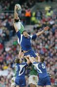 11 February 2007; Paul O'Connell, Ireland, wins  possession in the lineout from Lionel Nallet, France. RBS Six Nations Rugby Championship, Ireland v France, Croke Park, Dublin. Picture Credit: Brendan Moran / SPORTSFILE