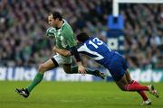 11 February 2007; Girvan Dempsey, Ireland, is tackled by David Marty, France. RBS Six Nations Rugby Championship, Ireland v France, Croke Park, Dublin. Picture Credit: Brendan Moran / SPORTSFILE
