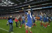 11 February 2007; Clement Poitrenaud, France, celebrates victory after the game. RBS Six Nations Rugby Championship, Ireland v France, Croke Park, Dublin. Picture Credit: Brendan Moran / SPORTSFILE