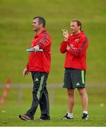 15 September 2014; Munster head coach Anthony Foley, left and technical advisor Mick O'Driscoll during squad training ahead of their side's Guinness PRO12, Round 3, match against Zebre on Friday. Munster Rugby Squad Training, University of Limerick, Limerick. Picture credit: Diarmuid Greene / SPORTSFILE
