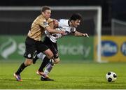 15 September 2014; Richie Towell, Dundalk, in action against Patrick Cregg, Shamrock Rovers. FAI Ford Cup Quarter-Final Replay, Dundalk v Shamrock Rovers. Oriel Park, Dundalk, Co. Louth. Photo by Sportsfile