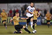 15 September 2014; Kurtis Byrne, Dundalk, in action against Conor Kenna, Shamrock Rovers. FAI Ford Cup Quarter-Final Replay, Dundalk v Shamrock Rovers. Oriel Park, Dundalk, Co. Louth. Photo by Sportsfile