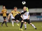15 September 2014; Simon Madden, Shamrock Rovers, in action against Daryl Horgan, Dundalk. FAI Ford Cup Quarter-Final Replay, Dundalk v Shamrock Rovers. Oriel Park, Dundalk, Co. Louth. Photo by Sportsfile