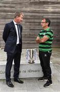 16 September 2014; Shamrock Rovers manager Pat Fenlon, right, and Dundalk manager Stephen Kenny during a media day ahead of their EA Sports Cup Final on Saturday. FAI Headquarters, Abbotstown, Dublin. Picture credit: David Maher / SPORTSFILE