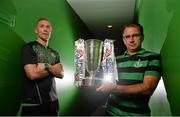 16 September 2014; Shamrock Rovers manager Pat Fenlon with Shamrock Rovers player Conor Kenna during a media day ahead of their EA Sports Cup Final on Saturday. FAI Headquarters, Abbotstown, Dublin. Picture credit: David Maher / SPORTSFILE
