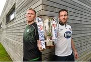 16 September 2014: Shamrock Rovers' Conor Kenna, and Dundalk's Mark Rossiter, during a media day ahead of their EA Sports Cup Final on Saturday. FAI Headquarters, Abbotstown, Dublin. Picture credit: David Maher / SPORTSFILE