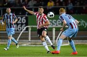 16 September 2014; Patrick McEleney, Derry City, in action against Gareth Brady, Drogheda United. FAI Ford Cup, Quarter-Final Replay, Derry City v Drogheda United, Brandywell, Derry. Picture credit: Oliver McVeigh / SPORTSFILE