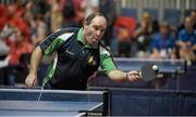 17 September 2014; Team Ireland's Paul Carrol, from Dunleer, Co Louth, competing in the singles event of the table tennis at the Antwerp Expo. Paul defeated Louis Poulin, of Belgium, 11-8 and 11-5 in his opening game. 2014 Special Olympics European Games, Antwerp, Belgium. Picture credit: Ray McManus / SPORTSFILE
