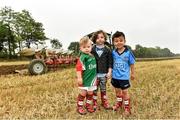 17 September 2014; In attendance at the launch of SuperValu’s ‘All Star’ line up for the National Ploughing Championships are, from left, ‘Mini Aidan O’Shea’ - Noah Lynch, age 2, ‘Mini Paul Galvin’ - Rocco Kelly, age 4, and ‘Mini Bernard Brogan’ - Harley Smith, age 4.  SuperValu is building an entire village to showcase its commitment to growing local communities and plans to celebrate the very best fresh food available from its good food family of over 600 Irish, Signature Tastes and Food Academy producers over the three day event.  SuperValu’s sourcing policy reflects a real commitment to buy from local producers and local farmers whenever possible, making SuperValu the number one retail supporter of the Irish food industry. Picture credit: Matt Browne / SPORTSFILE