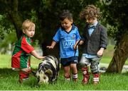 17 September 2014; In attendance at the launch of SuperValu’s ‘All Star’ line up for the National Ploughing Championships are, from left, ‘Mini Aidan O’Shea’ - Noah Lynch, age 2, ‘Mini Bernard Brogan’ - Harley Smith, age 4, and ‘Mini Paul Galvin’ - Rocco Kelly, age 4. SuperValu is building an entire village to showcase its commitment to growing local communities and plans to celebrate the very best fresh food available from its good food family of over 600 Irish, Signature Tastes and Food Academy producers over the three day event.  SuperValu’s sourcing policy reflects a real commitment to buy from local producers and local farmers whenever possible, making SuperValu the number one retail supporter of the Irish food industry. Picture credit: Matt Browne / SPORTSFILE