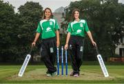 17 September 2014; Irish cricket has been given a multi-million Euro boost thanks to a 10-year sponsorship deal with Indian conglomerate Shanpoorji Pallonji Group. The multinational Indian conglomerate is investing in the future of Irish cricket and will take up naming rights for Cricket Ireland Academy which will now be known as &quot;Shapoorji Pallonji Cricket Ireland Academy&quot;. In addition to holding the naming rights to the Cricket Ireland Academy, Shapoorji Pallonji will also become an official partner of Cricket Ireland. Pictured at the announcement are Ireland Academy players Elena Tice, left, and Fiona Gill. The Pavilion, Trinity College, Dublin. Picture credit: David Maher / SPORTSFILE
