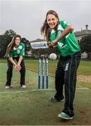 17 September 2014; Irish cricket has been given a multi-million Euro boost thanks to a 10-year sponsorship deal with Indian conglomerate Shanpoorji Pallonji Group. The multinational Indian conglomerate is investing in the future of Irish cricket and will take up naming rights for Cricket Ireland Academy which will now be known as &quot;Shapoorji Pallonji Cricket Ireland Academy&quot;. In addition to holding the naming rights to the Cricket Ireland Academy, Shapoorji Pallonji will also become an official partner of Cricket Ireland. Pictured at the announcement are Ireland Academy players Fiona Gill, left, and Elena Tice.  The Pavilion, Trinity College, Dublin. Picture credit: David Maher / SPORTSFILE