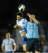 17 September 2014; Gareth Harkin, Finn Harps, in action against Mark Horgan, Avondale United. FAI Ford Cup Quarter-Final Replay, Finn Harps v Avondale United. Finn Park, Ballybofey, Co. Donegal. Picture credit: Oliver McVeigh / SPORTSFILE