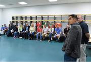 17 September 2014; Jason Sherlock is the latest to feature on the Bord Gáis Energy Legends Tour Series 2014 when he gave a unique tour of the Croke Park stadium and facilities this week. The final tour in the 2014 Bord Gáis Energy Legends Tour Series will take place on Saturday 20th September at 12.00 with Kerry great Dara Ó Cinnéide. Full details are available on www.crokepark.ie/events. Pictured is Jason Sherlock with participants during the tour. Croke Park, Dublin. Picture credit: Matt Browne / SPORTSFILE