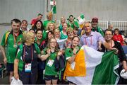 17 September 2014; Team Ireland athletes and supporters at the Badminton singles event in the Antwerp Expo. 2014 Special Olympics European Games, Antwerp, Belgium. Picture credit: Ray McManus / SPORTSFILE