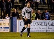 17 September 2014; Avondale United manager and substitute goalkeeper David O'Keefe reacts after failing keep out the penatly from Kevin McHugh, Finn Harps. O'Keefe replaced first choice goalkeeper Danny O'Leary after he received a red card from referee Ray Matthews, resulting in the penalty. FAI Ford Cup Quarter-Final Replay, Finn Harps v Avondale United. Finn Park, Ballybofey, Co. Donegal. Picture credit: Oliver McVeigh / SPORTSFILE