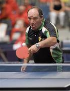 17 September 2014; Team Ireland's Paul Carrol, from Dunleer, Co. Louth, competing in the singles event of the table tennis at the Antwerp Expo. Paul defeated Louis Poulin, of Belgium, 11-8 and 11-5 in his opening game. 2014 Special Olympics European Games, Antwerp, Belgium. Picture credit: Ray McManus / SPORTSFILE