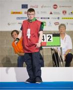 17 September 2014; Team Ireland's Kris Gilroy, from Enniscrone, Co. Sligo, competing at the Bocce singles event in the Antwerp Expo. 2014 Special Olympics European Games, Antwerp, Belgium. Picture credit: Ray McManus / SPORTSFILE