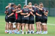 18 September 2014; Ulster's Rory Best talks to his team during the squad captain's run ahead of their Guinness PRO12, Round 3, match against Cardiff Blues on Friday. Ulster Rugby Squad Captain's Run, Ravenhill Park, Belfast, Co. Antrim. Picture credit: John Dickson / SPORTSFILE