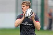 18 September 2014; Ulster's Andrew Trimble during the squad captain's run ahead of their Guinness PRO12, Round 3, match against Cardiff Blues on Friday. Ulster Rugby Squad Captain's Run, Ravenhill Park, Belfast, Co. Antrim. Picture credit: John Dickson / SPORTSFILE