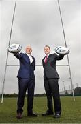 18 September 2014; With just 365 days until the opening ceremony of the 2015 Rugby World Cup, TV3, the official Irish broadcast partner to the Rugby World Cup, today announced that former Ireland captain Keith Wood will join its panel of experts for coverage of the tournament in 2015. Keith played 58 times for Ireland, scoring 15 tries, a record for a hooker. He also represented the British and Irish Lions and was named as ‘World Player of the Year’ in 2001. Keith is the first panellist to be confirmed by TV3 and will join presenter Matt Cooper for extensive coverage of the tournament, which starts on 18th September 2015. TV3 will make a number of announcements around its coverage of the IRB Rugby World Cup 2015, in the coming months. Pictured are Keith Wood with TV3 Director of Broadcasting Niall Cogley. Lansdowne Rugby Club, Lansdowne Road, Dublin. Picture credit: Matt Browne / SPORTSFILE